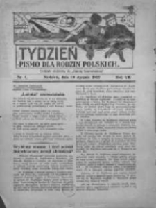 Tydzień: pismo dla rodzin polskich: dodatek niedzielny do "Gazety Szamotulskiej" 1932.01.10 R.7 Nr1
