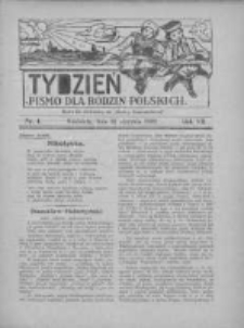 Tydzień: pismo dla rodzin polskich: dodatek niedzielny do "Gazety Szamotulskiej" 1932.01.31 R.7 Nr4
