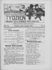 Tydzień: pismo dla rodzin polskich: dodatek niedzielny do "Gazety Szamotulskiej" 1932.08.07 R.7 Nr31
