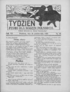 Tydzień: pismo dla rodzin polskich: dodatek niedzielny do "Gazety Szamotulskiej" 1932.10.16 R.7 Nr41