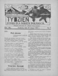 Tydzień: pismo dla rodzin polskich: dodatek niedzielny do "Gazety Szamotulskiej" 1933.02.19 R.8 Nr7