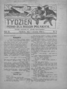Tydzień: pismo dla rodzin polskich: dodatek niedzielny do "Gazety Szamotulskiej" 1934.01.07 R.9 Nr1