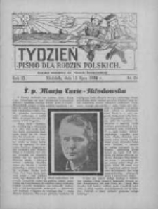 Tydzień: pismo dla rodzin polskich: dodatek niedzielny do "Gazety Szamotulskiej" 1934.07.15 R.9 Nr28