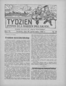 Tydzień: pismo dla rodzin polskich: dodatek niedzielny do "Gazety Szamotulskiej" 1934.10.14 R.9 Nr40