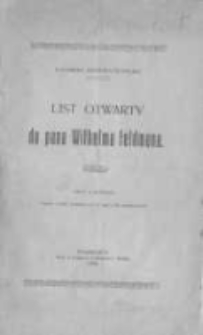 List otwarty do pana Wilhelma Feldmana