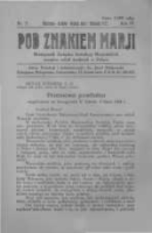 Pod Znakiem Marji: miesięcznik Związku Sodalicyj Marjańskich uczni&oacute;w szk&oacute;ł średnich w Polsce. 1923.11.01 R.4 nr2