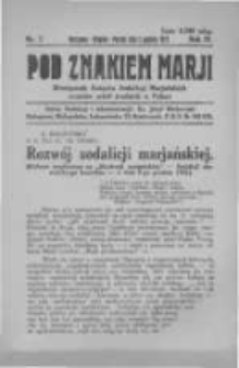 Pod Znakiem Marji: miesięcznik Związku Sodalicyj Marjańskich uczni&oacute;w szk&oacute;ł średnich w Polsce. 1923.12.01 R.4 nr3