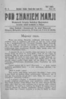 Pod Znakiem Marji: miesięcznik Związku Sodalicyj Marjańskich uczni&oacute;w szk&oacute;ł średnich w Polsce. 1924.05.01 R.4 nr8
