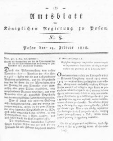 Deffentlicher Anzeiger: Beilage zu Nr 8 des Amtsblatts der Königlichen Regierung zu Posen 1818.03.24