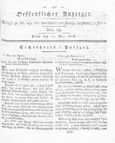 Amtsblatt der Königlichen Regierung zu Posen: Jahrgang 1818.05.19 Nr20