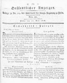 Amtsblatt der K&ouml;niglichen Regierung zu Posen: Jahrgang 1818.06.02 Nr22