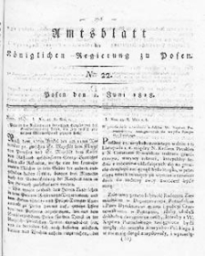 Deffentlicher Anzeiger: Beilage zu Nr 22 des Amtsblatts der Königlichen Regierung zu Posen 1818.06.02