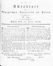 Deffentlicher Anzeiger: Beilage zu Nr 24 des Amtsblatts der Königlichen Regierung zu Posen 1818.06.16