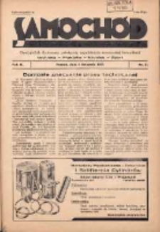 Samoch&oacute;d, Motocykl, Samolot: dwutygodnik ilustrowany poświęcony zagadnieniom nowoczesnej komunikacji 1935.11.01 R.2 Nr21