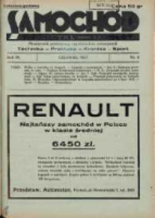 Samochód, Motocykl, Samolot: miesięcznik poświęcony zagadnieniom motoryzacji 1937 czerwiec R.4 Nr6
