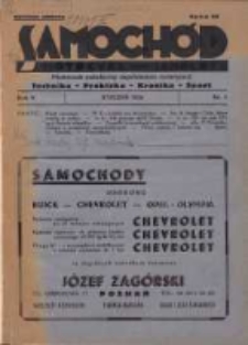 Samochód, Motocykl, Samolot: miesięcznik poświęcony zagadnieniom motoryzacji 1938 styczeń R.5 Nr1