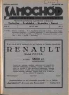 Samochód, Motocykl, Samolot: miesięcznik poświęcony zagadnieniom motoryzacji 1938 luty R.5 Nr2