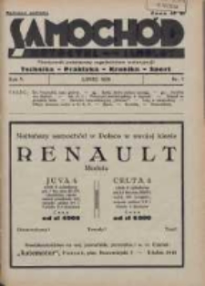 Samochód, Motocykl, Samolot: miesięcznik poświęcony zagadnieniom motoryzacji 1938 lipiec R.5 Nr7