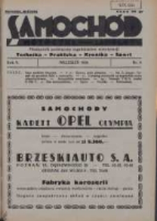 Samochód, Motocykl, Samolot: miesięcznik poświęcony zagadnieniom motoryzacji 1938 wrzesień R.5 Nr9