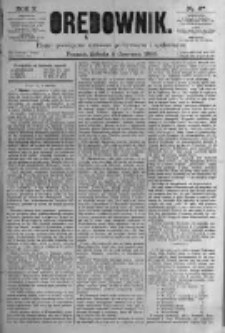 Orędownik: pismo poświęcone sprawom politycznym i spółecznym. 1880.06.05 R.10 nr67