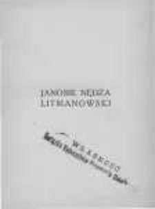 Janosik Nędza Litmanowski: powieść "Legendy Tatr" część druga