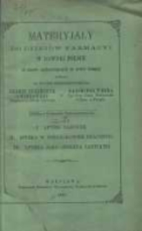 Materyjały do dziej&oacute;w farmacyi w dawnej Polsce od czas&oacute;w najdawniejszych do chwili bieżącej