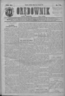 Orędownik: najstarsze ludowe pismo narodowe i katolickie w Wielkopolsce 1911.08.06 R.41 Nr178