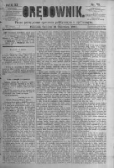 Orędownik: pismo poświęcone sprawom politycznym i spółecznym. 1881.06.18 R.11 nr73