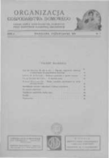 Organizacja Gospodarstwa Domowego: organ Sekcji Gospodarstwa Domowego przy Instytucie Naukowej Organizacji. 1927 R.1 nr7
