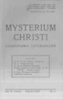 Mysterium Christi: czasopismo liturgiczne. 1932/3 R.4 nr3