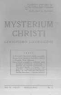 Mysterium Christi: czasopismo liturgiczne. 1932/3 R.4 nr4
