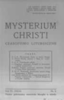 Mysterium Christi: czasopismo liturgiczne. 1932/3 R.4 nr8