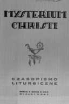 Mysterium Christi: czasopismo liturgiczne. 1937/8 R.9 nr3