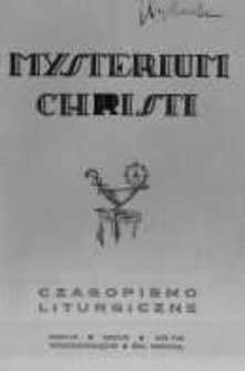 Mysterium Christi: czasopismo liturgiczne. 1937/8 R.9 nr7-8