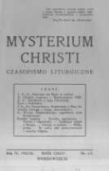 Mysterium Christi: czasopismo liturgiczne. 1932/3 R.4 nr6-7