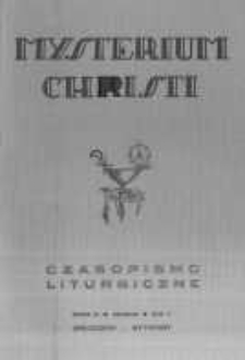 Mysterium Christi: czasopismo liturgiczne. 1938/9 R.10 nr1