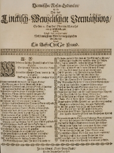 Vermischte Rosen-Gedancken, welche bey der Linckisch-Wentzelischen Vermählung so den 11 Tag des Blumen-Monaths 1688. glücklich vollzogen worden [...] entwarff Ein Auffrichtiger Freund
