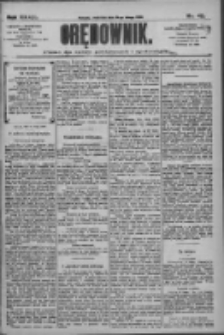Orędownik: pismo dla spraw politycznych i społecznych 1909.02.21 R.39 Nr42