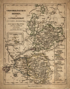 Grossherzogthum Hesen und Langrafschaft Hessen-Homburg nach den Angaben des [F. W.] Streit entw. u. gez. v. W. M&ouml;llendorf, gestoch. v. H. Herzberg