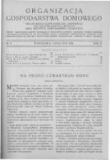 Organizacja Gospodarstwa Domowego: organ Sekcji Gospodarstwa Domowego przy Instytucie Naukowej Organizacji oraz Instytutu Gospodarstwa Domowego. 1930 R.4 nr4