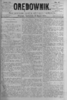 Orędownik: pismo poświęcone sprawom politycznym i sp&oacute;łecznym. 1881.07.21 R.11 nr87