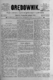Orędownik: pismo poświęcone sprawom politycznym i sp&oacute;łecznym 1885.02.20 R.15 Nr41