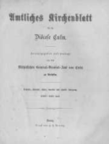 Amtliches Kirchenblatt f&uuml;r die Di&ouml;cese Culm. 1867.01.09 no.1