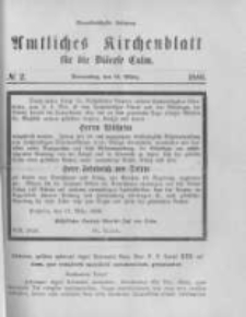 Amtliches Kirchenblatt f&uuml;r die Di&ouml;cese Culm. 1888.03.15 no.2