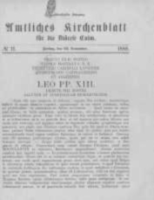 Amtliches Kirchenblatt f&uuml;r die Di&ouml;cese Culm. 1888.11.23 no.11