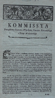 Kommissya porządkowa cywilno-woyskowa powiatu Kościańskiego i Ziemi Wschowskiey