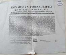 [Obwieszczenie Komisji Porządkowej Cywilno-Wojskowej woj. Kaliskiego, pow. pyzdrskiego i konińskiego]