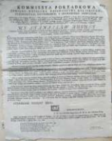 [Obwieszczenie Komisji Porządkowej Cywilno-Wojskowej woj. kaliskiego, pow. pyzdrskiego, konińskiego i średzkiego. 08.03.1792]