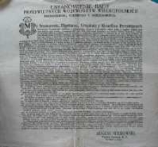 Ustanowienie Rady Przeswietnych Wojewodztw Wielkopolskich Poznańskiego, Kaliskiego Y Gniezninskiego