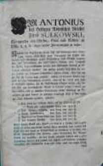 [Obwieszczenie Antoniego Sułkowskiego 1780.07.21]